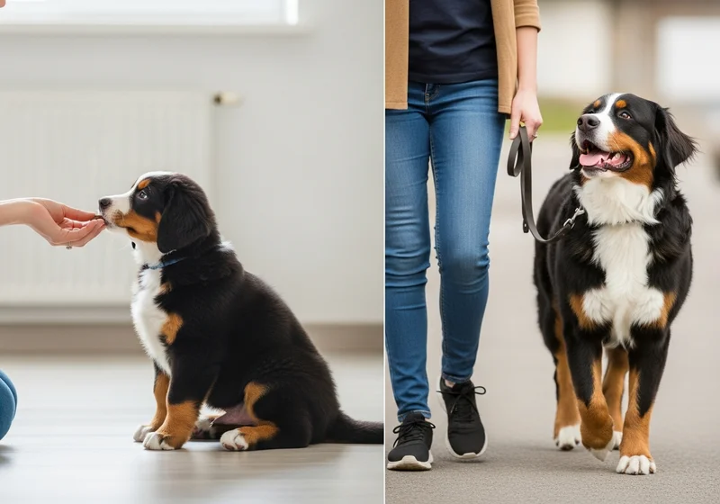 Szkolenie szczeniaka berneńczyka metodą pozytywnych wzmocnień.